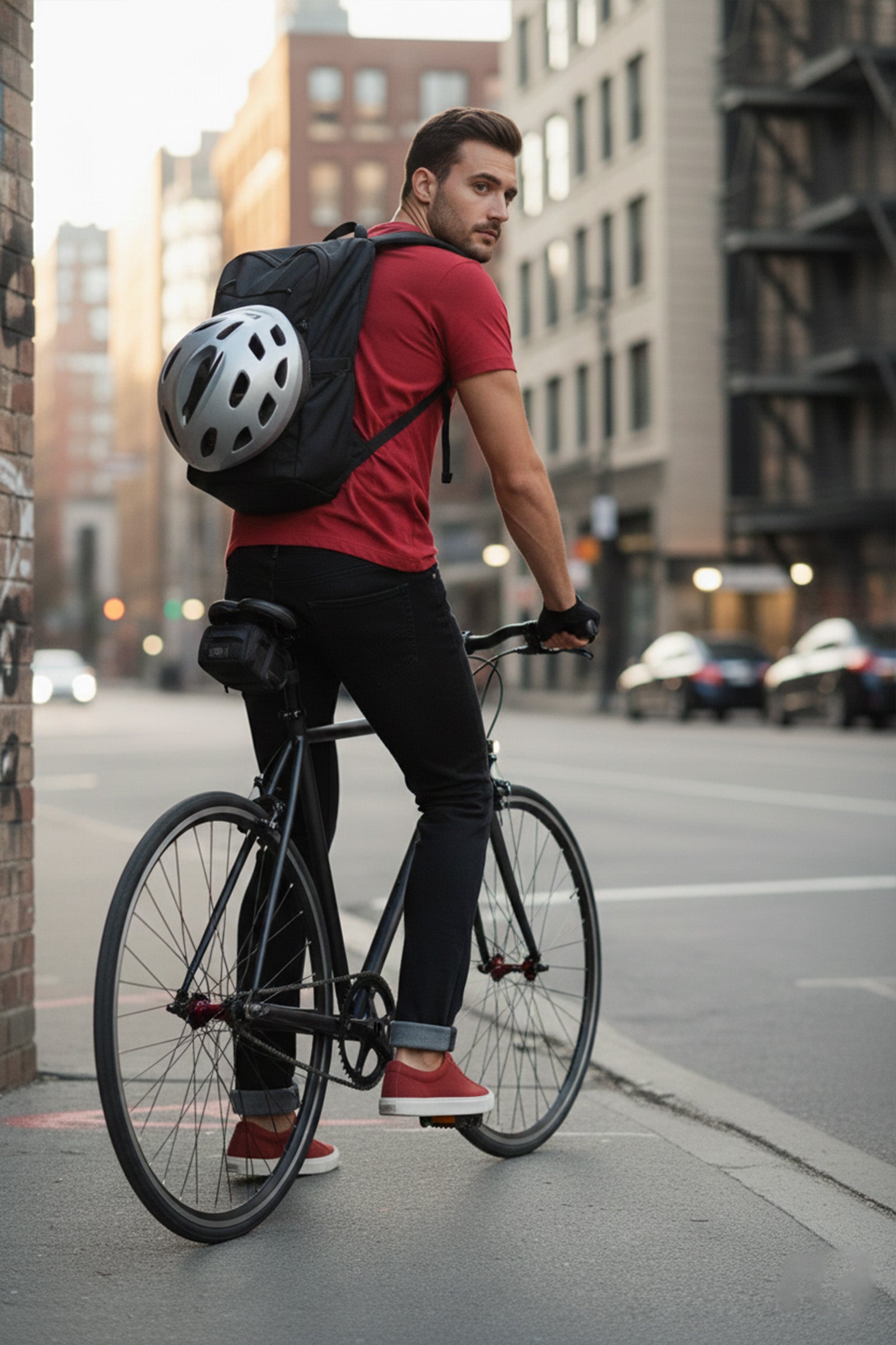 Pantaloni da ciclismo urbani unisex neri Berlin Jeans