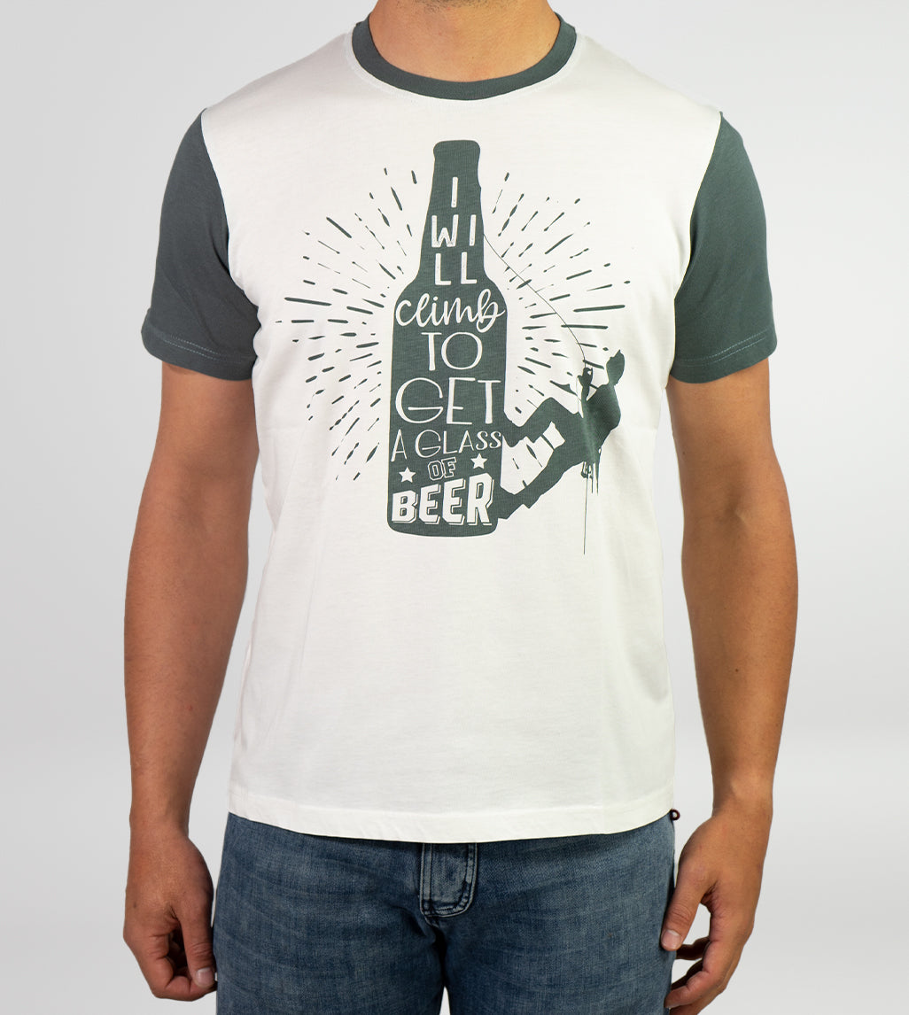 Climb&Beer White Organic Cotton T-Shirt