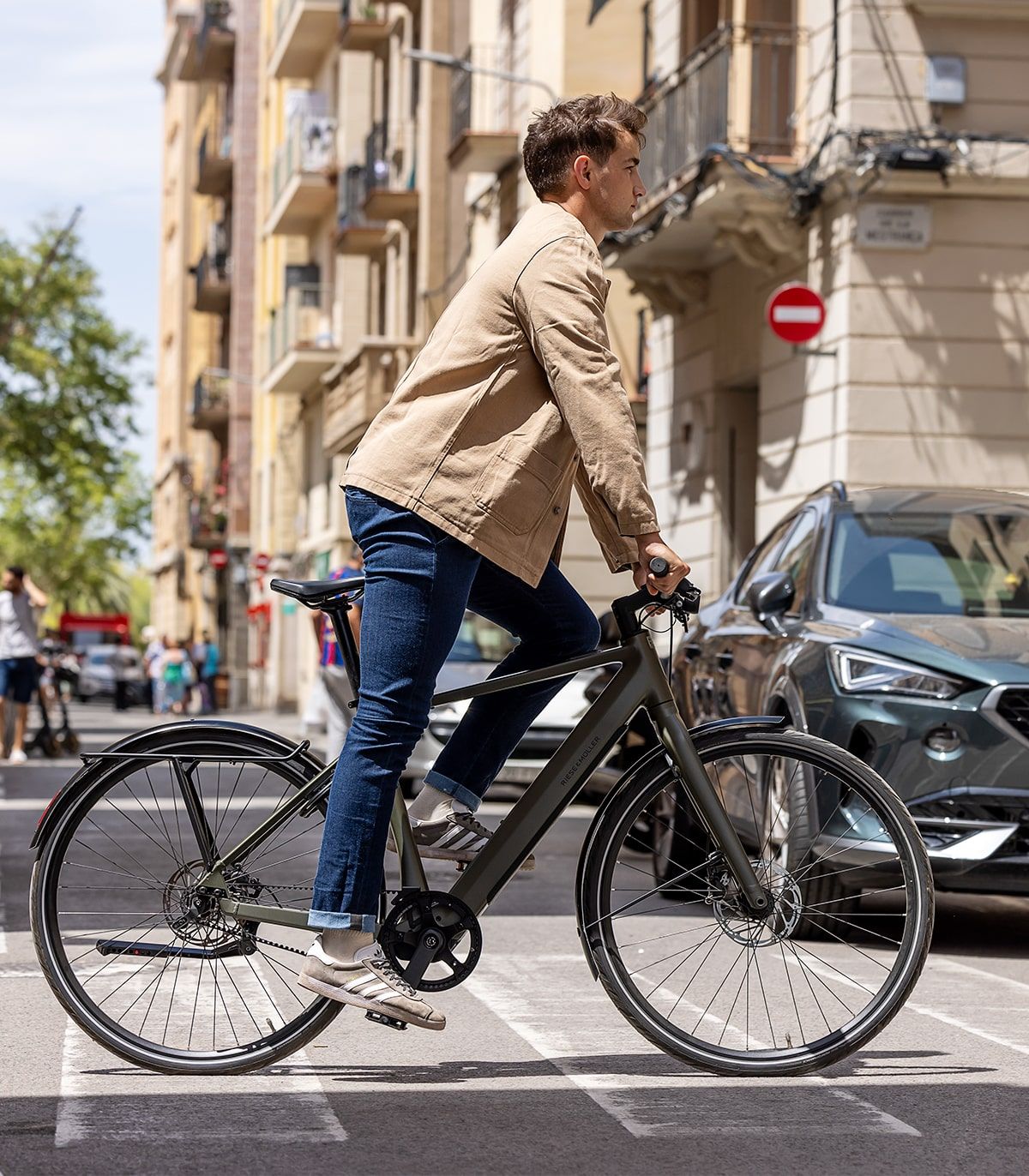 Chaqueta Ciclismo Urbano Dublin Beige WR Hombre