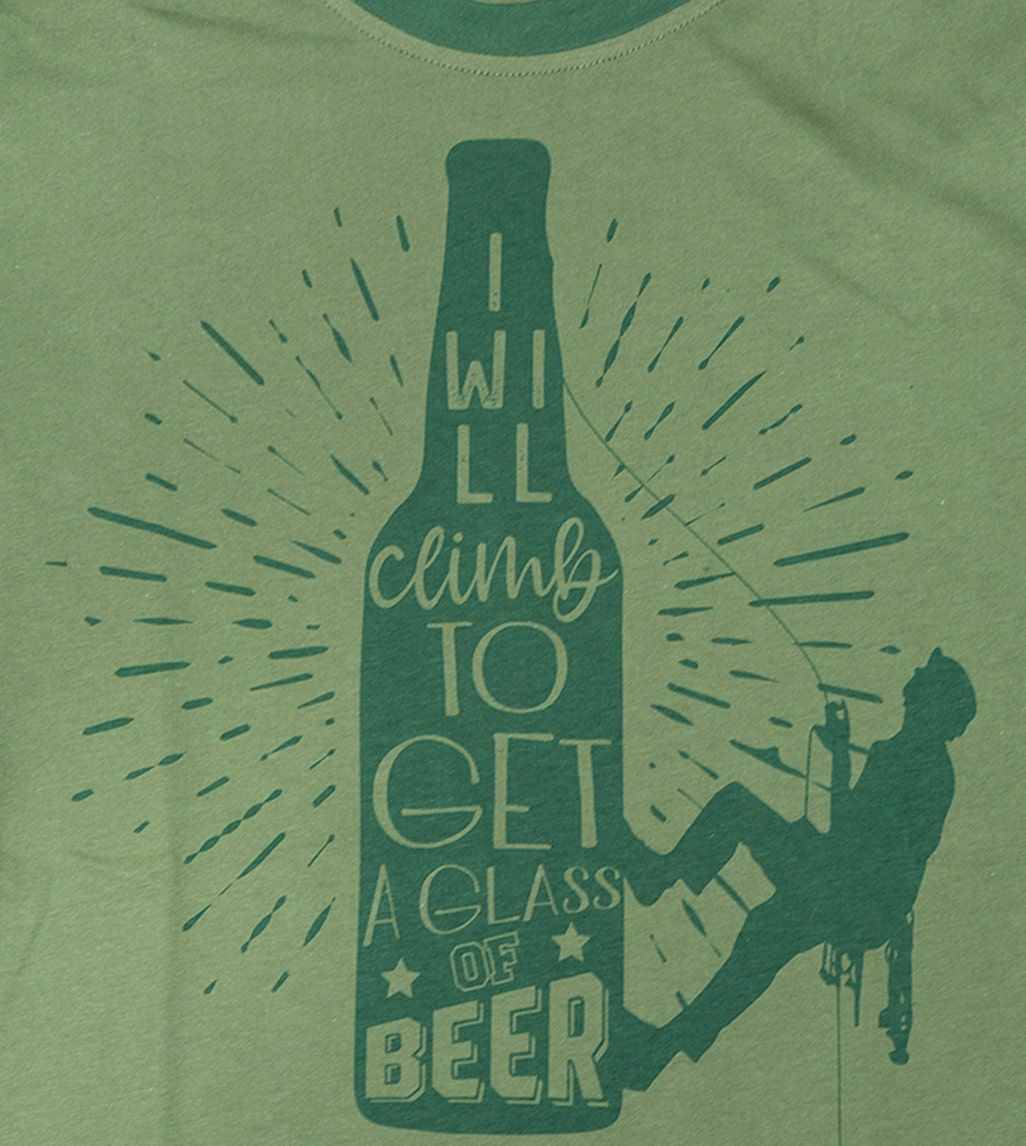 Camiseta Algodón Orgánico Climb&Beer Green