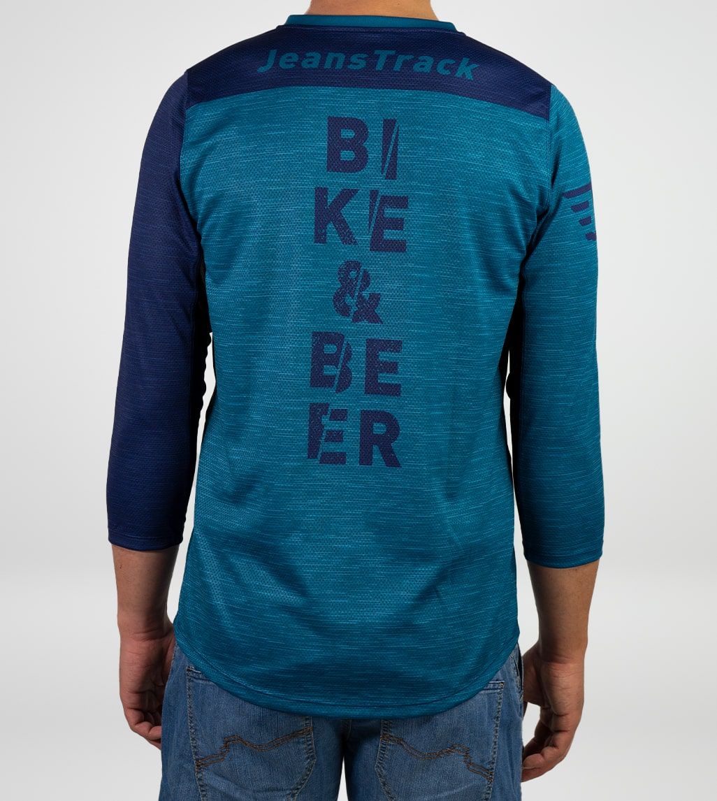 Camiseta Técnica MTB Bike & Beer Azul 3/4