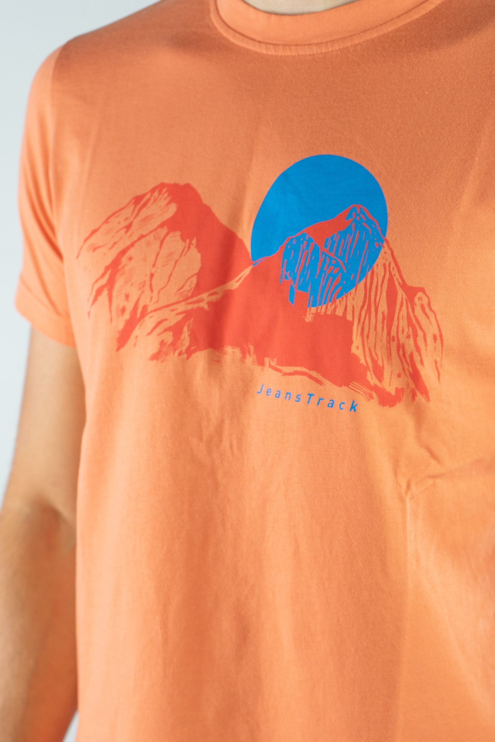 T-shirt in cotone biologico color salmone al tramonto