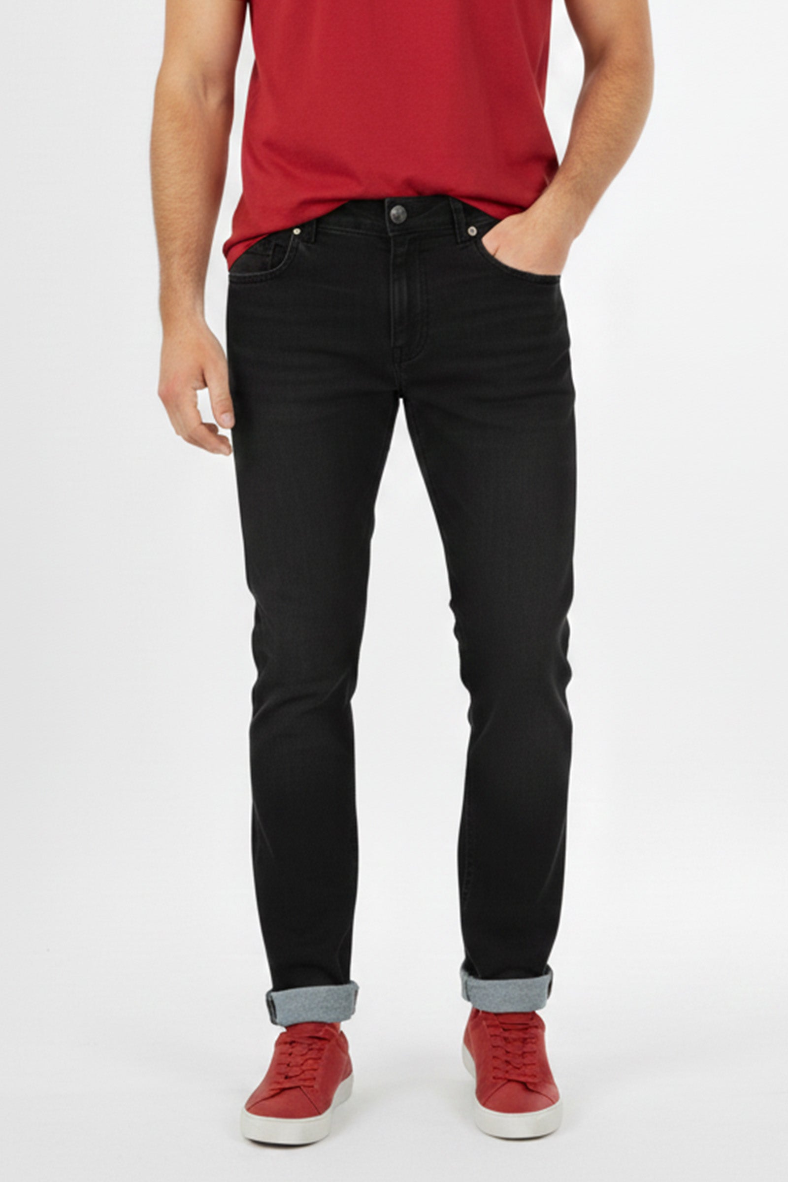 Berlin jeans Black unisex urban cycling trousers slim fit WR