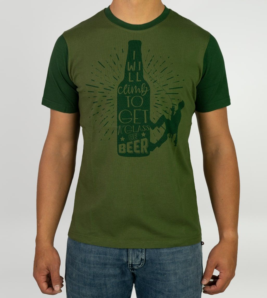 Camiseta Algodón Orgánico Climb&Beer Green