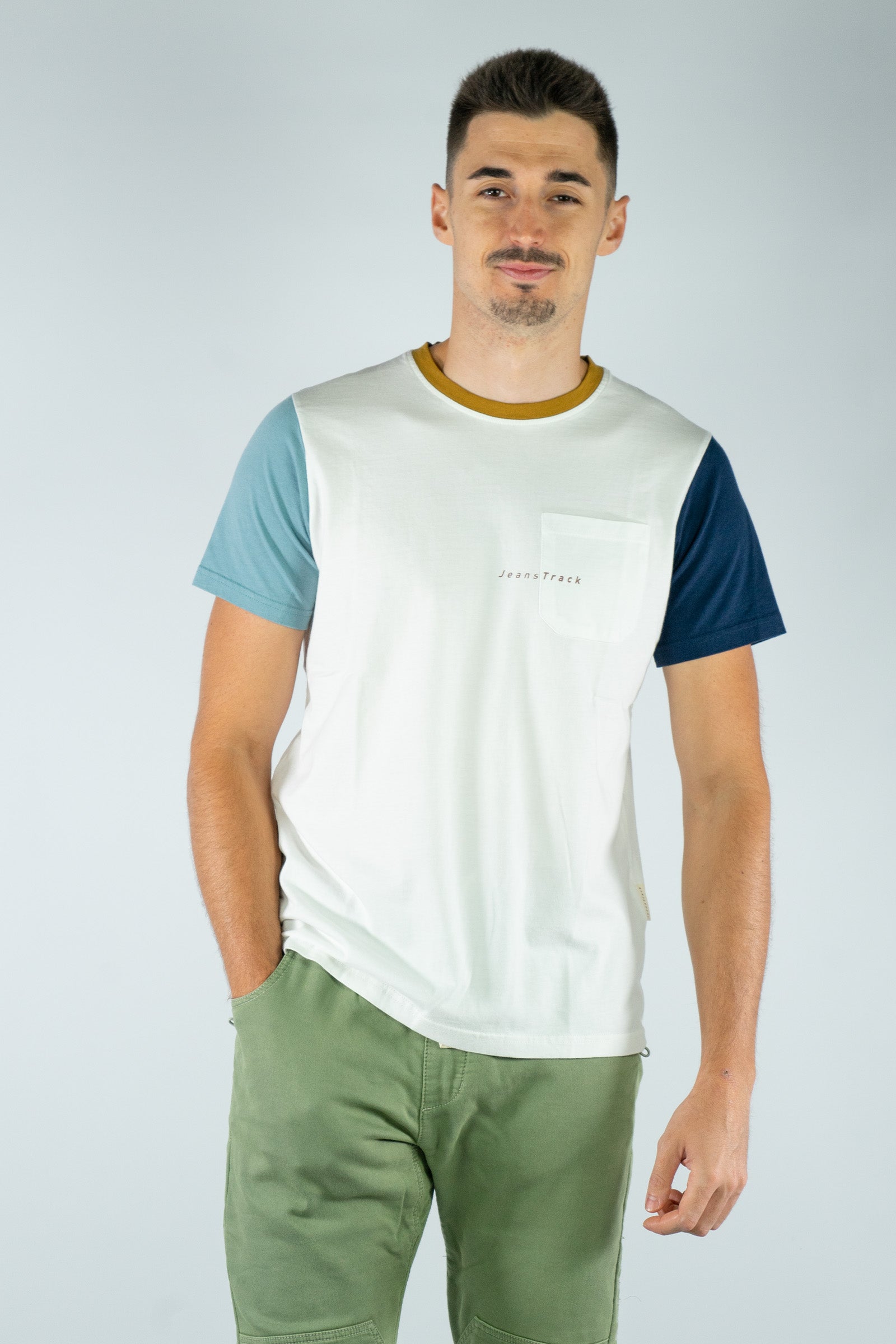 T-Shirt Mountains aus Bio-Baumwolle Creme