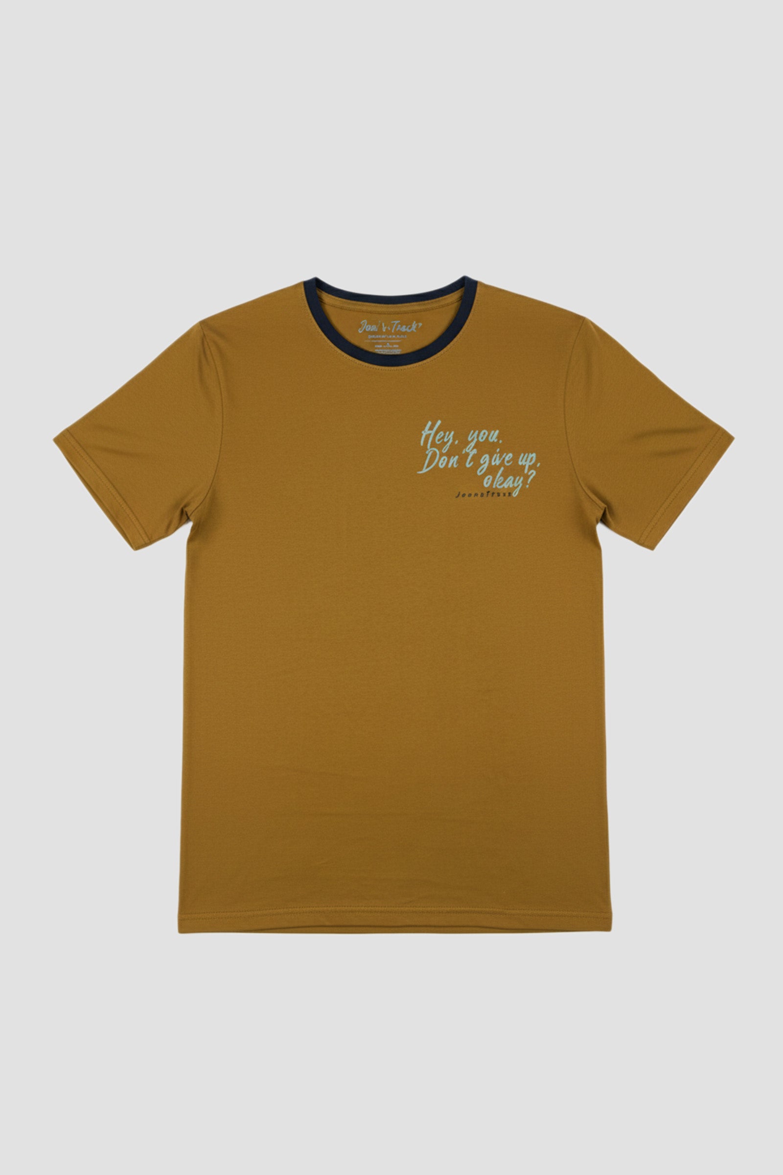 T-Shirt Mountains aus Bio-Baumwolle Senfgelb