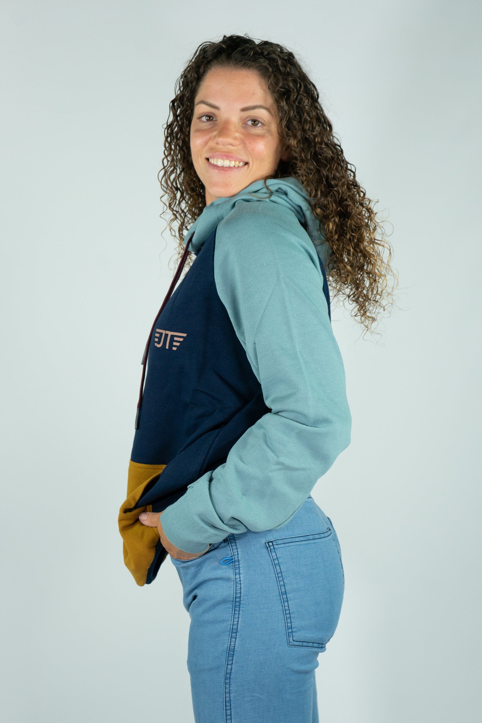 Kapuzenshirt Outdoor Hill aus Bio-Baumwolle Marineblau