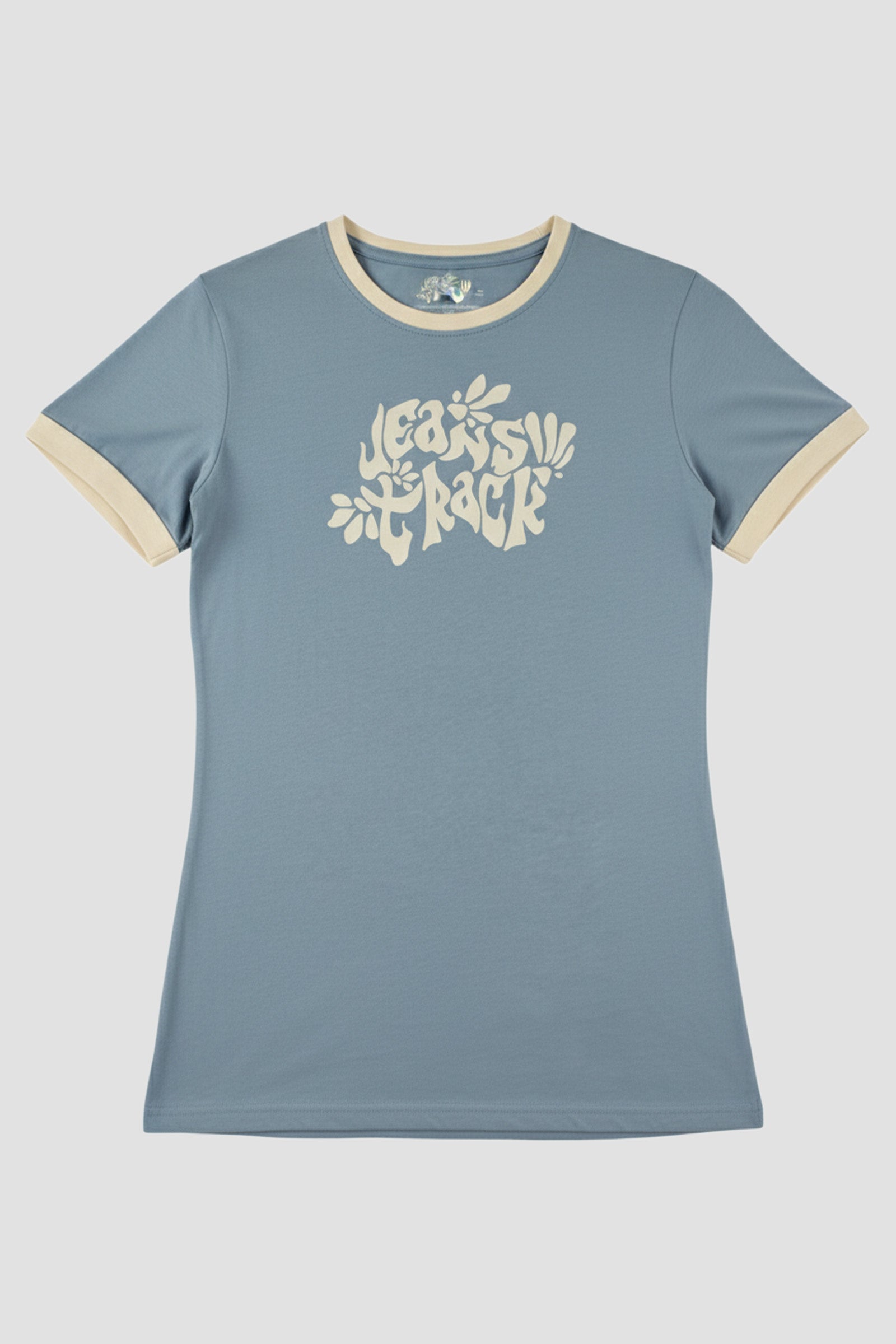 T-shirt blu Ringer in cotone biologico da donna