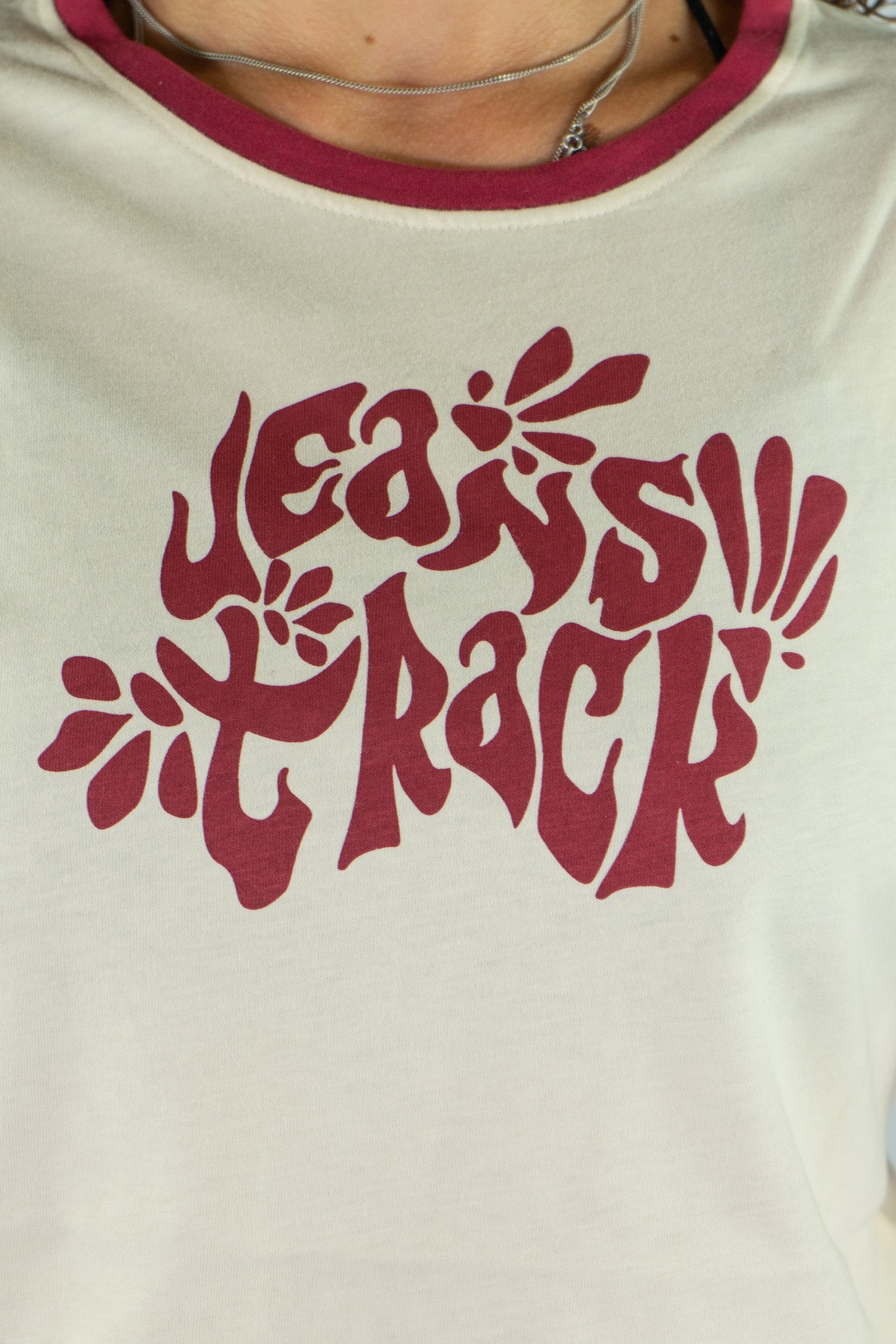 T-shirt Ringer in cotone biologico da donna beige