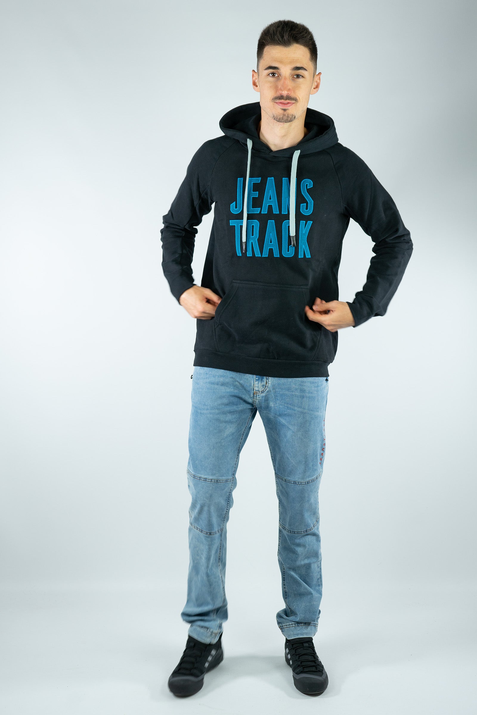 River Blue organic cotton outdoor hoodie