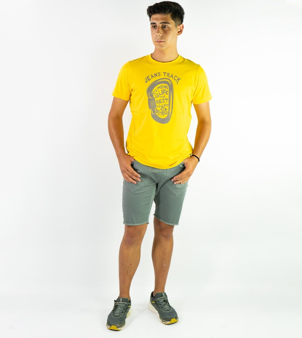 Pantalón Escalada - Trekking Montes Short Grey Hombre