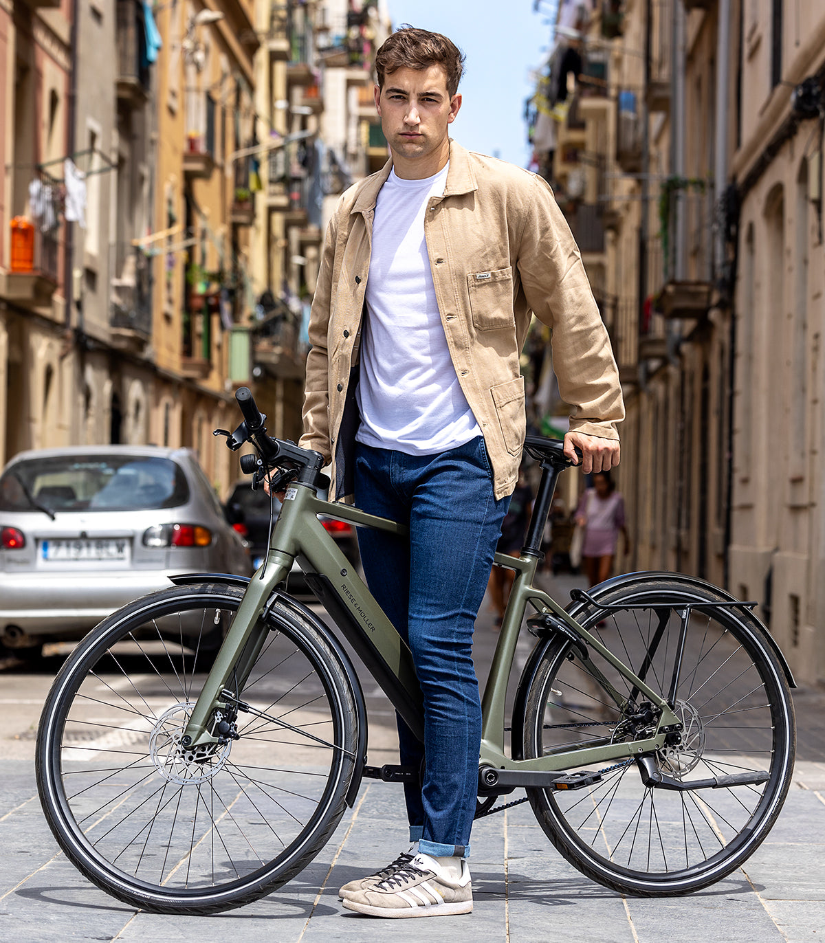 Fahrradhose Stadt Amsterdam Jeans Herren Stone
