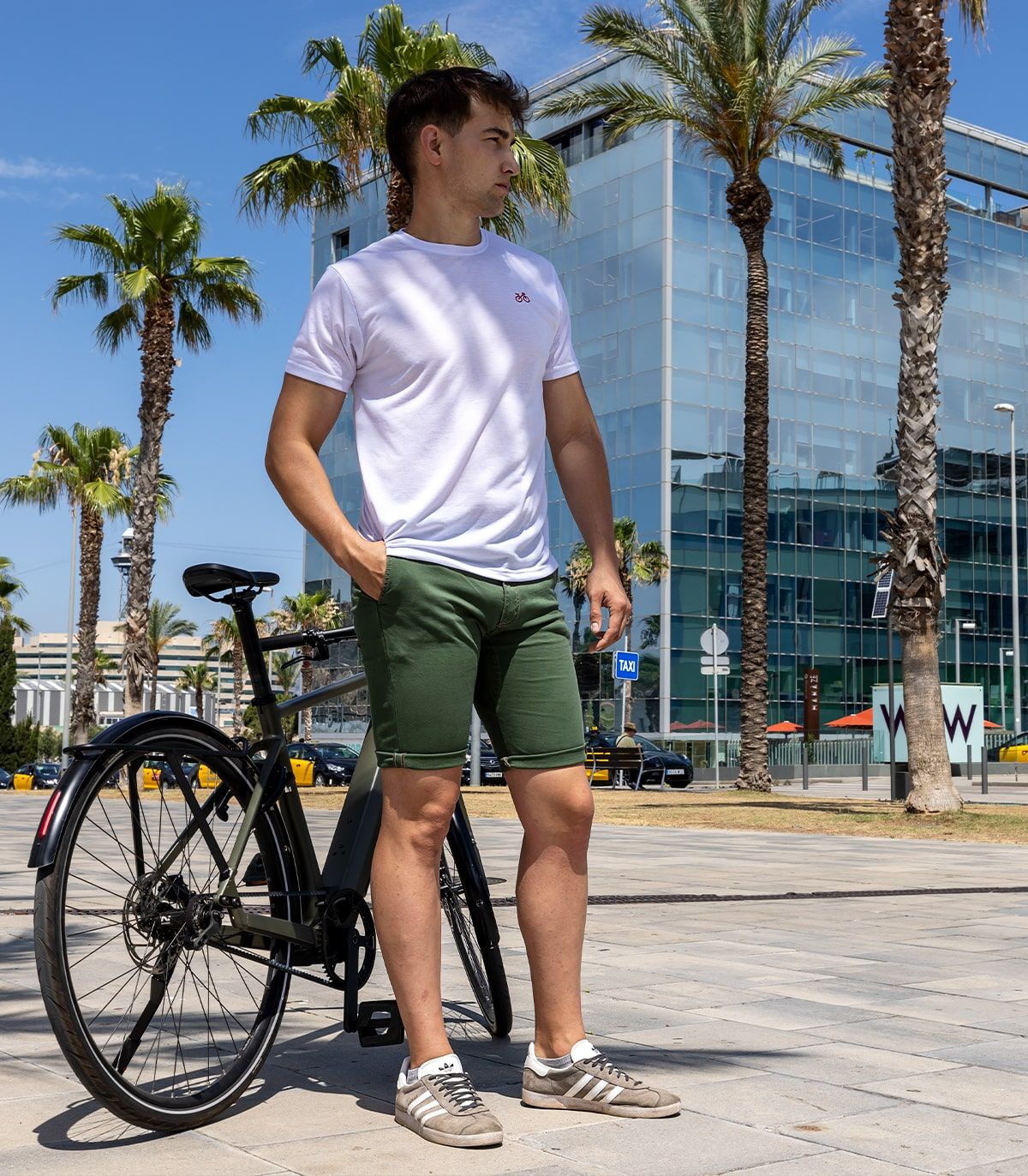 Pantalón Ciclismo Urbano Rotterdam Short Khaki H