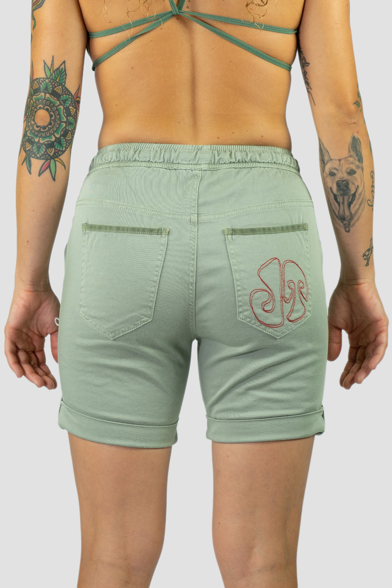 Kletter- und Trekking Shorts Shira Damen Olive